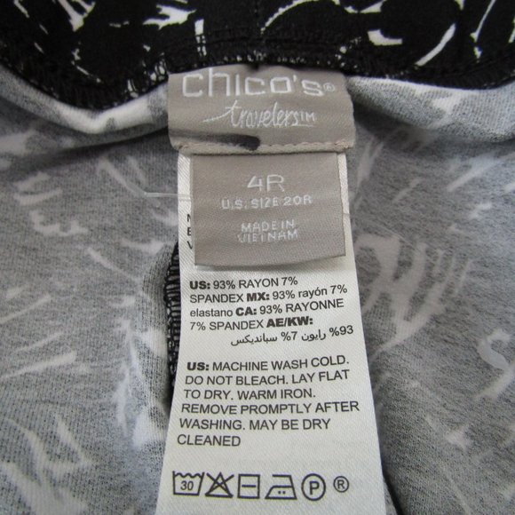 Chico's travelers black and white elastic pants 4R - Picture 5 of 6